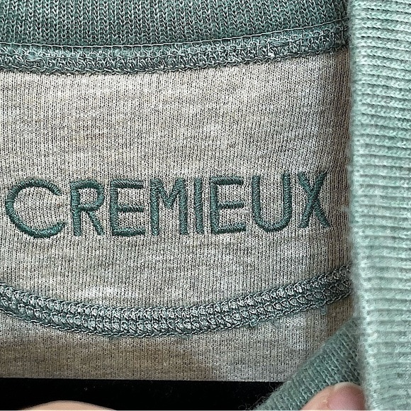 CREMIEUX Green Quarter Zip Pullover with Faux Suede Elbow Patches L/XL - Picture 3 of 8